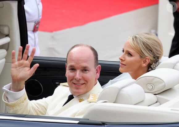 Marigage religieux du prince Albert II de Monaco et de la princesse Charlène le 2 juillet 2021 à Monaco.