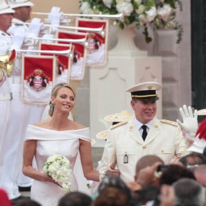 Marigage religieux du prince Albert II de Monaco et de la princesse Charlène le 2 juillet 2021 à Monaco.