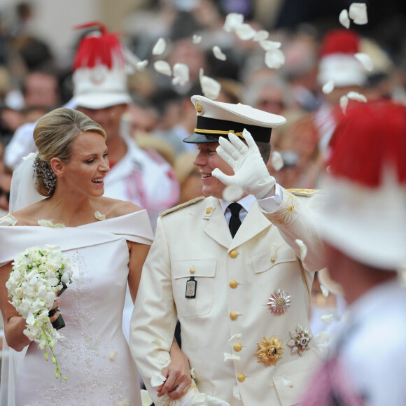 Marigage religieux du prince Albert II de Monaco et de la princesse Charlène le 2 juillet 2021 à Monaco.