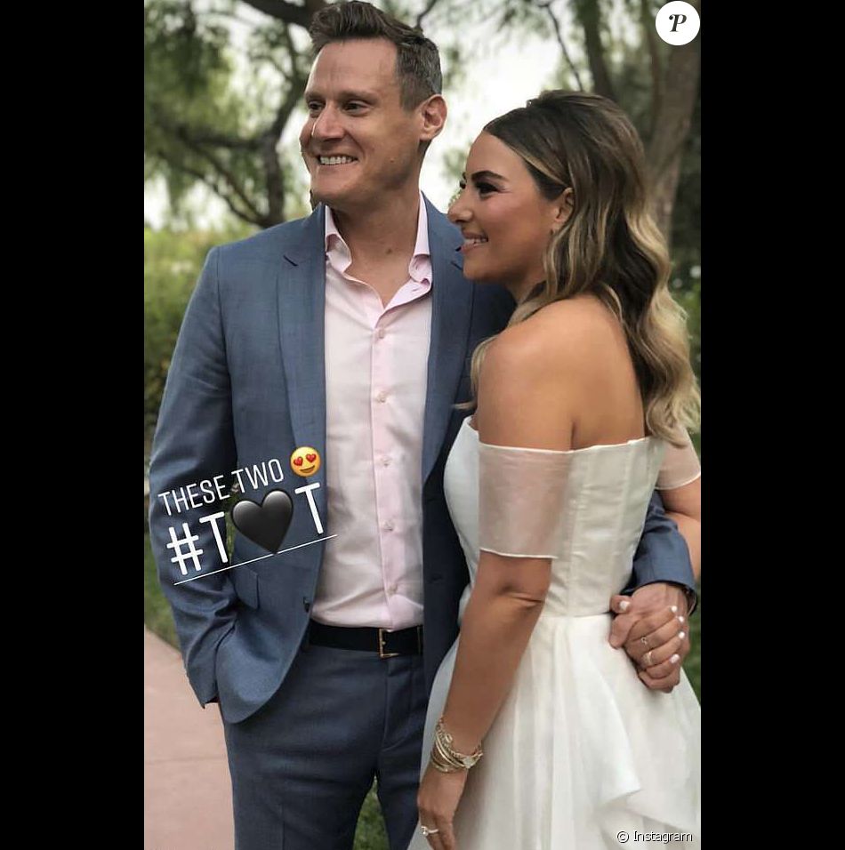 Trevor Engelson et sa nouvelle femme Tracey Kurland lors de leur mariage à Los Angeles le 6 octobre 2018. Photo publiée sur Instagram par une amie du couple.