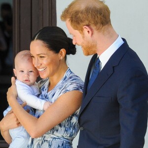 Le prince Harry, duc de Sussex, et Meghan Markle, duchesse de Sussex, avec leur fils Archie ont rencontré l'archevêque Desmond Tutu et sa femme à Cape Town, Afrique du Sud. Le 25 septembre 2019