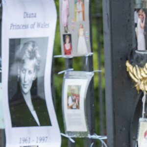 Le prince William et le prince Harry lors de la visite du Sunken Garden dédié à la mémoire de Lady Diana à Londres le 30 août 2017.