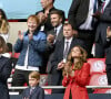 Le prince William, son épouse Kate, leur fils, le prince George, David Beckham et Ed Sheeran assistent au 8e de finale de l'Euro 2020 opposant l'Angleterre à l'Allemagne au stade Wembley. Londres, le 29 juin 2021.