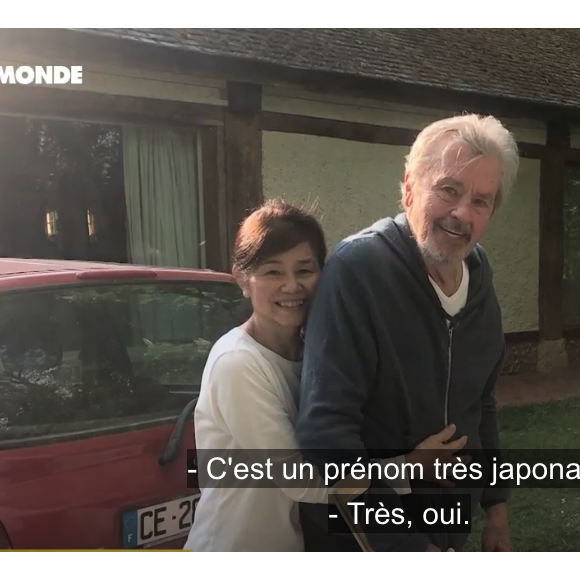 Hiromi et son compagnon Alain Delon dans l'interview menée par Cyril Viguier, le 1er juillet 2021.