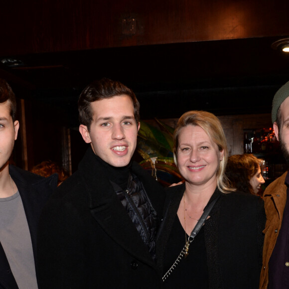 Semi-exclusif - Luana Belmondo avec ses fils Giacomo Belmondo, Victor Belmondo et Alessandro Belmondo à l'after-party du film "Mon Bébé" au Buddha-Bar à Paris, France, le 11 mars 2019. © Rachid Bellak/Bestimage