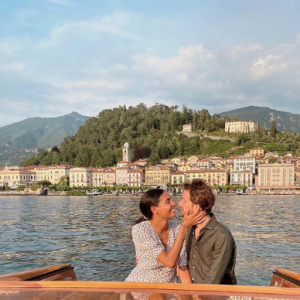 Chloé Mortaud, sa lune de miel avec Dean David Neiger en Italie à Venise au lac de Côme. Juin 2021.