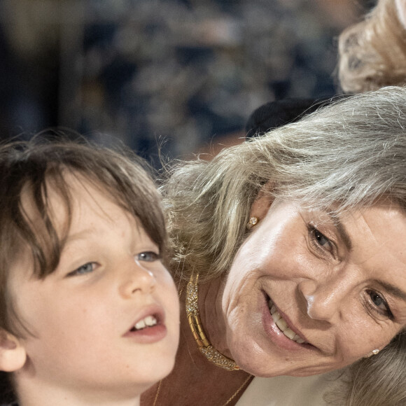 Raphaël et sa grand-mère la princesse Caroline de Monaco au 15e Jumping International de Monte-Carlo, le 3 juillet 2021.