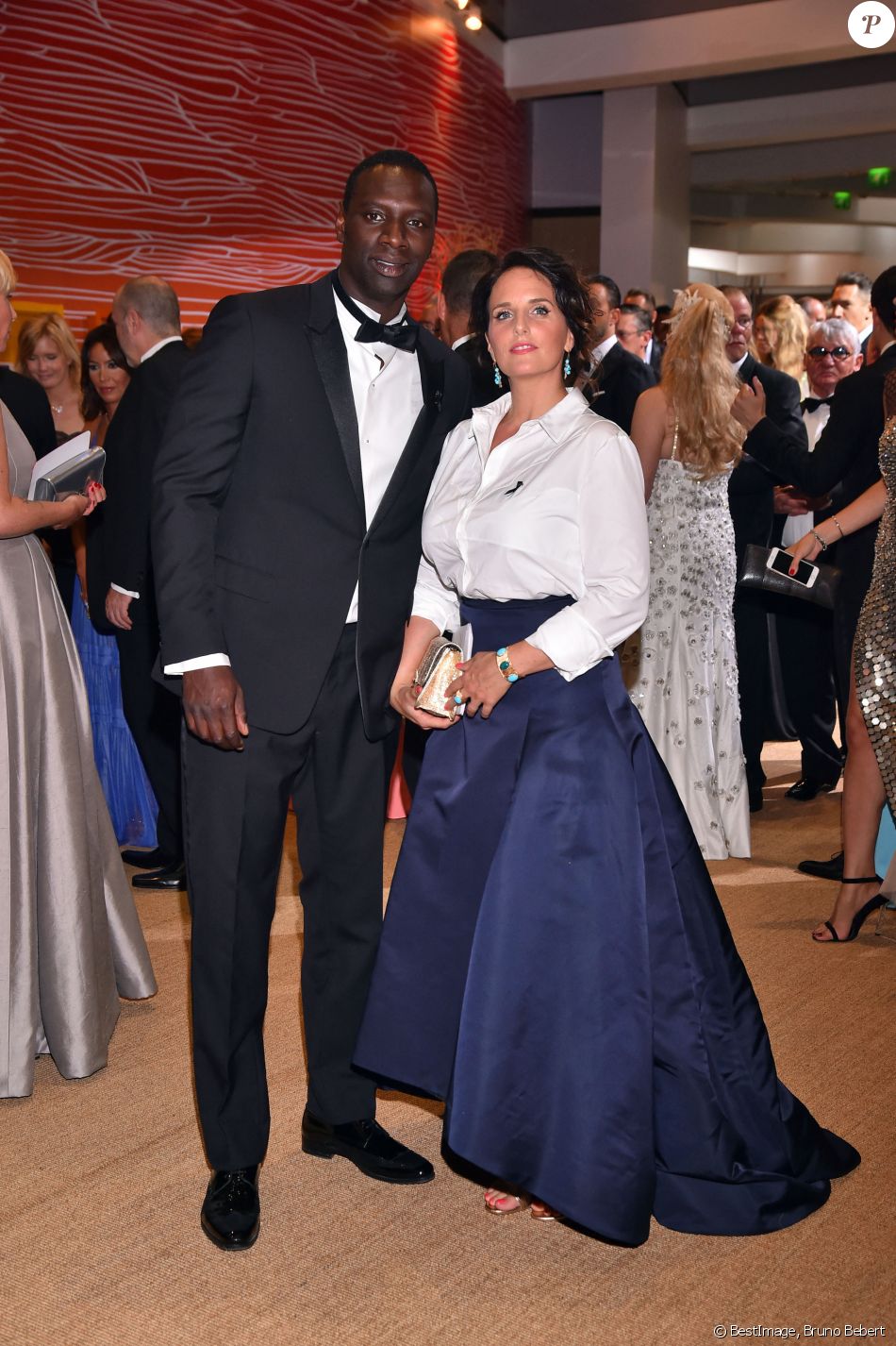 Omar Sy et sa femme Hélène - 68ème gala de la croix rouge Monégasque dans la salle des Etoiles du Sporting Monte-Carlo à Monaco, le 23 juillet 2016. © Bruno Bebert/Bestimage