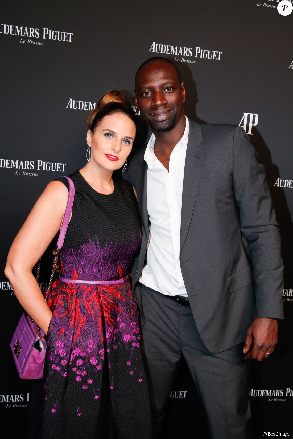 Exclusif - Omar Sy et sa femme Hélène - La maison Audemars Piguet a célébré le lancement de la nouvelle Millenary Femme au Carreau du Temple à Paris le 6 juillet 2015 .