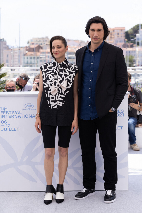 Marion Cotillard, Adam Driver au photocall du film Annette lors du 74ème festival international du film de Cannes le 6 juillet 2021 © Jacovides / Moreau / Bestimage