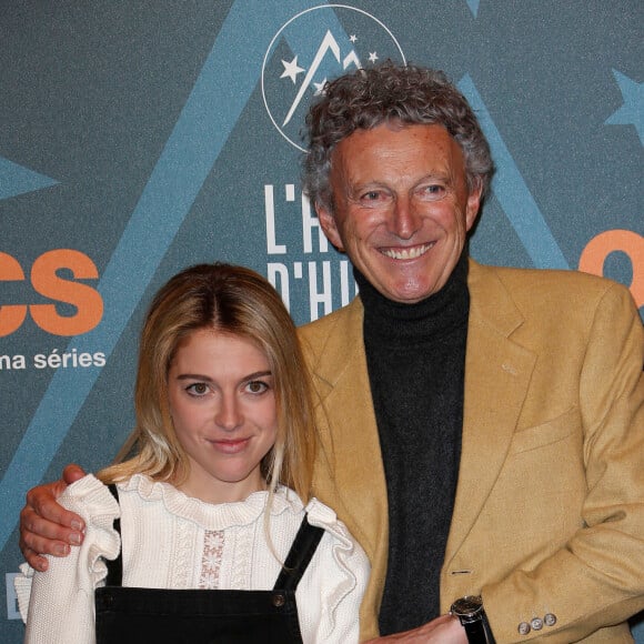 Nelson Monfort et sa fille Victoria - Soirée au palais des sports 19ème festival international du film de comédie de l'Alpe d'Huez 2016 .