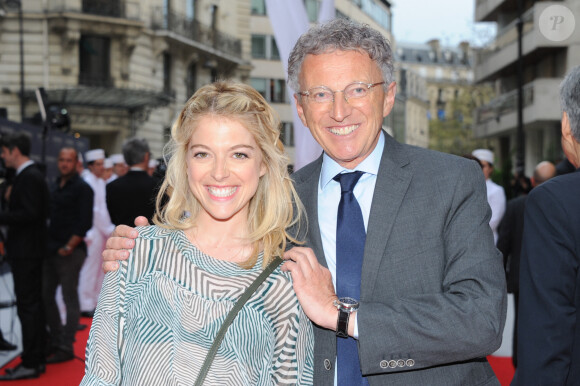 Nelson Monfort et sa fille Victoria - Inauguration de l'hôtel "The Peninsula" in Paris le 16 avril 2015.