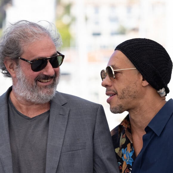 Gustave Kervern, JoeyStarr au photocall du film Cette musique ne joue pour personne (Cannes première) lors du 74ème festival international du film de Cannes le 10 juillet 2021 © Borde / Jacovides / Moreau / Bestimage 