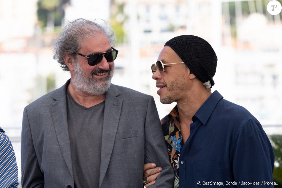 Gustave Kervern, JoeyStarr au photocall du film Cette musique ne joue pour personne (Cannes première) lors du 74ème festival international du film de Cannes le 10 juillet 2021 © Borde / Jacovides / Moreau / Bestimage