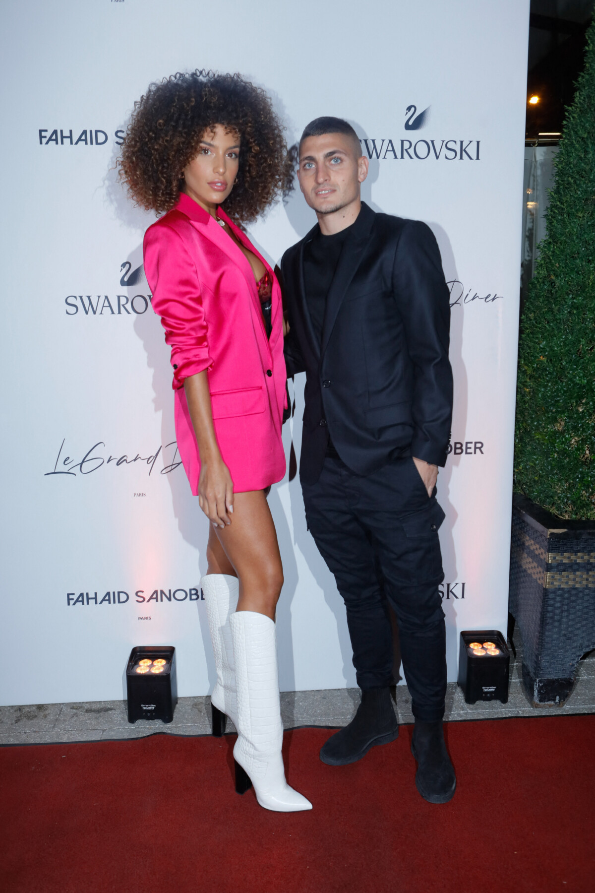 Photo Marco Verratti et sa compagne Jessica Aidi au photocall de la soirée le Grand dîner