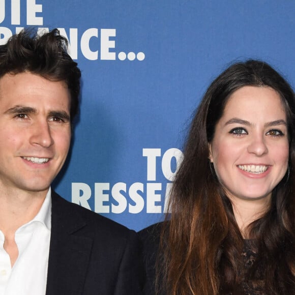 Anouchka Delon (enceinte) et son compagnon Julien Dereims - Avant-première du film "Toute ressemblance..." au cinéma UGC Ciné Cité Les Halles à Paris, le 25 novembre 2019. © Coadic Guirec/Bestimage.