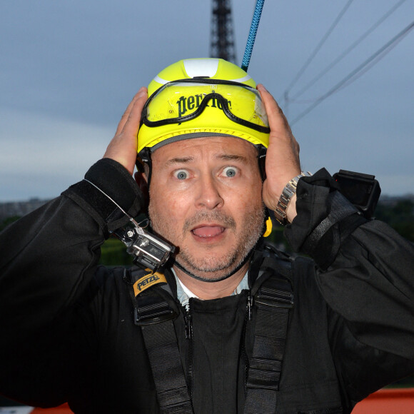 Sébastien Cauet participe à l'animation "Smash Perrier" dans la cadre des Internationaux de France de Roland-Garros 2019, à Paris, le 29 mai 2019. © Ramsamy Veeren/Bestimage