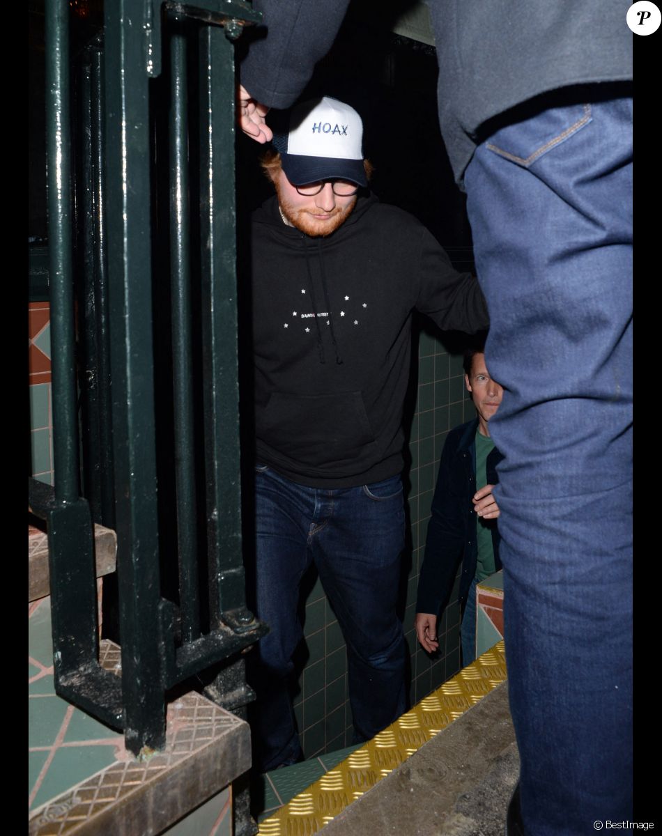 Ed Sheeran et sa femme Cherry à la sortie d'un restaurant de Mayfair à Londres le 7 février 2020.