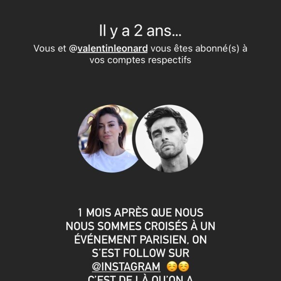 Rachel Legrain-Trapani raconte sa rencontre avec Valentin Léonard sur Instagram.