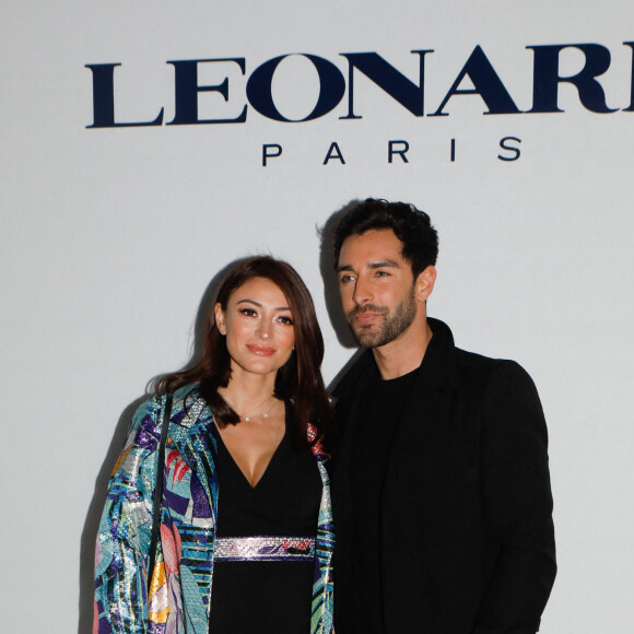 Rachel Legrain-Trapani (enceinte) et son compagnon Valentin Léonard - Arrivées au défilé de mode prêt-à-porter automne-hiver 2020/2021 Leonard à Paris. Le 27 février 2020 © Veeren Ramsamy - Christophe Clovis / Bestimage 