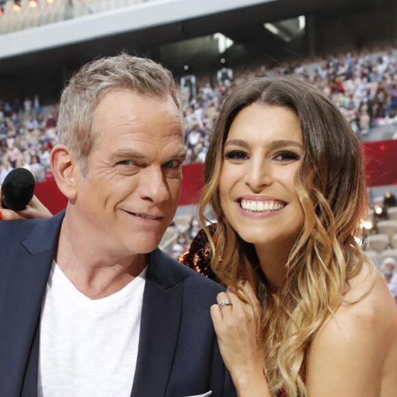 Exclusif - Laury Thilleman et Garou - Enregistrement de l'émission "Fête de la musique à Roland Garros" à Paris, diffusée sur France 2 en direct le 21 juin © Cyril Moreau / Bestimage 