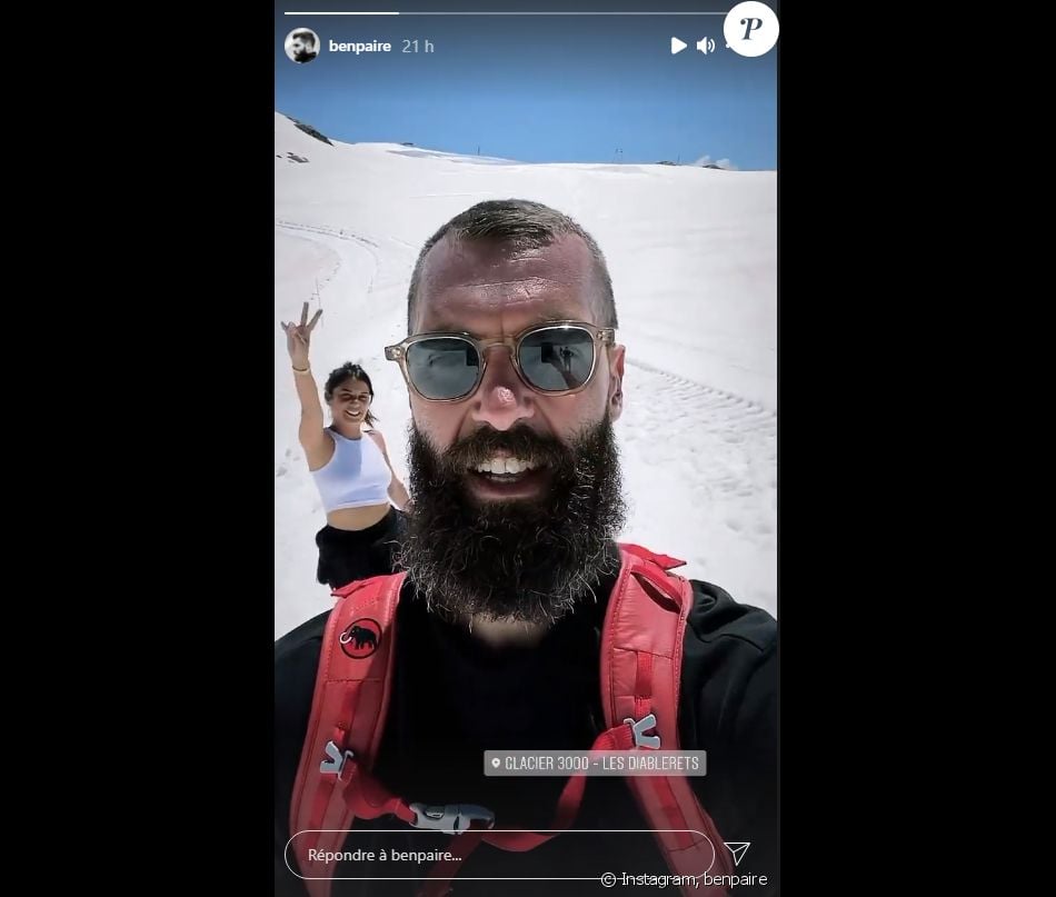 Benoît Paire en vacances à la montagne avec Julie Bertin (La Villa des coeurs brisés) - Instagram