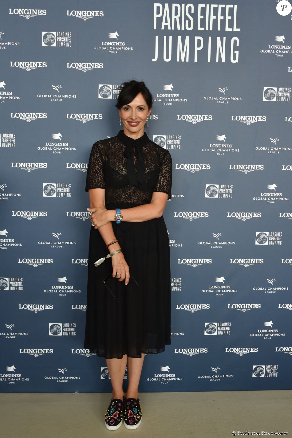Exclusif - Géraldine Maillet - Photocall lors du Longines Paris Eiffel Jumping au Champ de Mars à Paris, le 7 juillet 2018. © Borde-Veeren/Bestimage