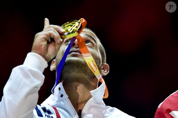 Samir Ait Said - Anneaux médaille d'or, lors des internationaux de France de Gymnastique à l'AccorHotels Arena à Paris. © Jean-Baptiste Autissier/Panoramic/Bestimage