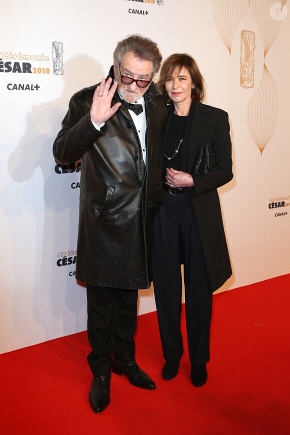 Eddy Mitchell et sa femme Muriel Bailleul - Photocall lors de la 43ème cérémonie des Cesar à la salle Pleyel à Paris, le 2 mars 2018. © Dominique Jacovides - Olivier Borde / Bestimage
