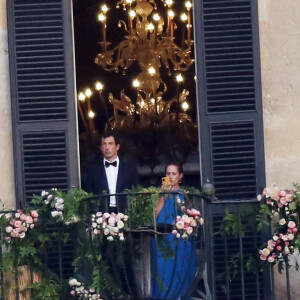 Mariage de Lady Kitty Spencer, la nièce de la princesse Diana, avec l'écrivain et journaliste américain Michael Lewis à la Villa Aldobrandini à Frascati près de Rome, le 24 juillet 2021.