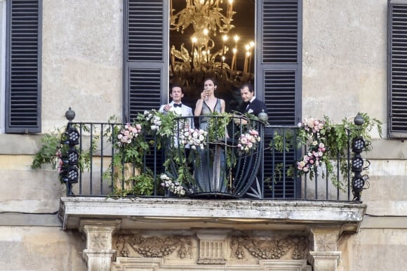 Mariage de Lady Kitty Spencer, la nièce de la princesse Diana, avec l'écrivain et journaliste américain Michael Lewis à la Villa Aldobrandini à Frascati près de Rome, le 24 juillet 2021.
