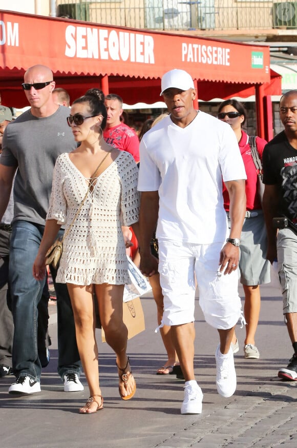 Dr. Dre en vacances avec son épouse, Nicole Young, le 3 juillet 2012. 