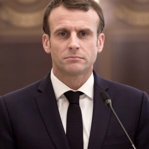 Le président de la République Emmanuel Macron est reçu par le président ce la République du Tchad, Idriss Deby Itno, au palais présidentiel à N'Djamena au Tchad. Le 23 décembre 2018. © Stéphane Lemouton / Bestimage