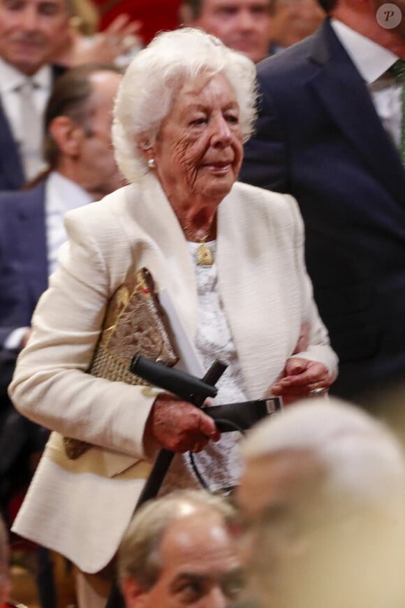 Menchu Álvarez del Valle, la grand-mère de la reine Letizia d'Espagne, assiste à la cérémonie des Princess of Asturias Awards à Oviedo, le 18 octobre 2019.