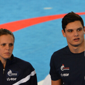 Laure Manaudou et son frère Florent Manaudou lors du Championnat européen de natataion à Chartres en 2012. 
