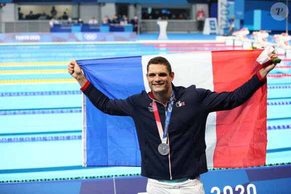 Florent Manaudou, médaille d'argent du 50 m nage libre aux jeux olympiques Tokyo 2020 (23 juillet - 8 août 2021), le 1er août 2021.
