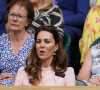Kate Middleton, au côté de son père Michael, à la finale du tournoi de Wimbledon au All England Lawn Tennis and Croquet Club à Londres.