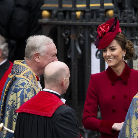 Le prince William et Kate Middleton - La famille royale d'Angleterre lors de la cérémonie du Commonwealth en l'abbaye de Westminster à Londres, le 9 mars 2020.