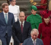 Le prince Edward, Sophie Rhys-Jones, le prince William et Kate Middleton, le prince Charles et Camilla Parker Bowles, le prince Harry et Meghan Markle - La famille royale d'Angleterre lors de la cérémonie du Commonwealth en l'abbaye de Westminster à Londres, le 9 mars 2020.