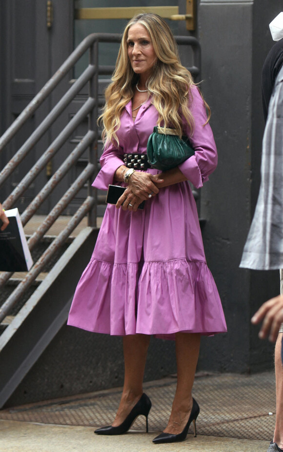 Sarah Jessica Parker sur le tournage de "And Just Like That" à New York, le 20 juillet 2021. 