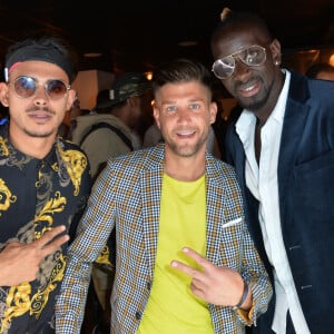 Exclusif - Greg, Paga (Anthony Paggini Neuron) et Mamadou Sakho - Ouverturre d'un Tacoshake sur les champs Elysées à Paris, France, le 10 juin 2019. © Veeren/Bestimage