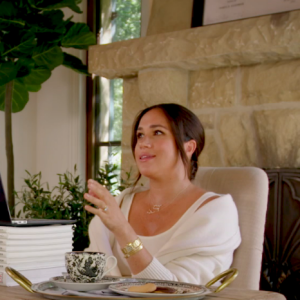 Meghan Markle fait une apparition vidéo depuis sa villa de Santa Barbara, à l'occasion de ses 40 ans, le 4 août 2021.