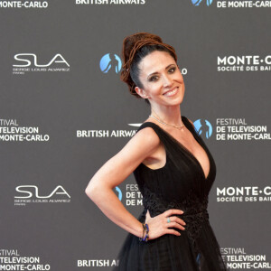 Fabienne Carat (longue robe en tulle noir Christophe Guillarmé, collier Helena Joy Paris) lors de la soirée d'ouverture du 60ème Festival de Télévision de Monte-Carlo au Grimaldi Forum à Monaco, le 18 juin 2021. Créé en 1961 par le Prince Rainier III de Monaco, le Festival de Télévision de Monte-Carlo présente, depuis plus d'un demi-siècle, les tendances du petit écran et anticipe les révolutions du secteur. © Bruno Bébert/Bestimage