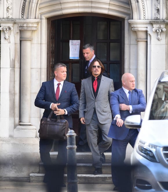 Johnny Depp à la cour royale de justice à Londres, pour le procès en diffamation contre le magazine The Sun Newspaper. Le 21 juillet 2020
