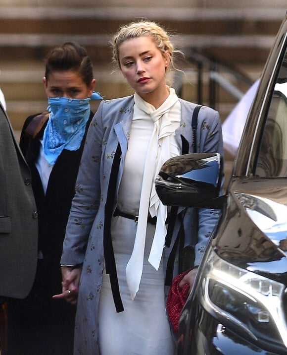 Amber Heard à la cour royale de justice à Londres, pour le procès en diffamation contre le magazine The Sun Newspaper. Le 21 juillet 2020