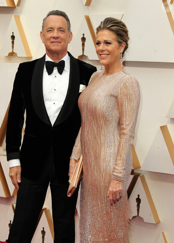 Tom Hanks et sa femme Rita Wilson à la 92ème cérémonie des Oscars 2020 au Hollywood and Highland à Los Angeles, le 9 février 2020.