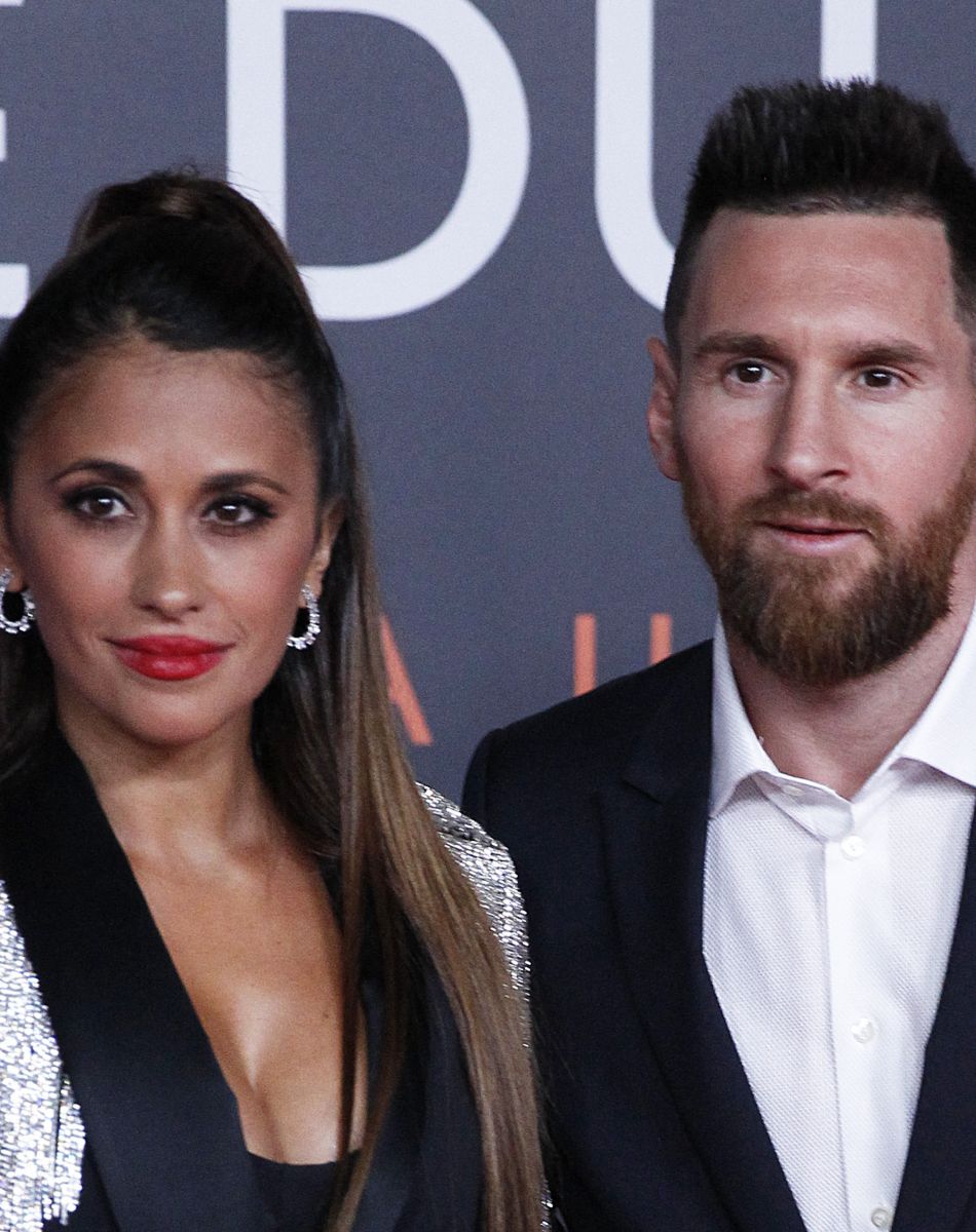 Lionel Messi et sa femme Antonella Roccuzzo à la première du spectacle "Messi X Cirque du Soleil" à Barcelone, le 10 octobre 2019.