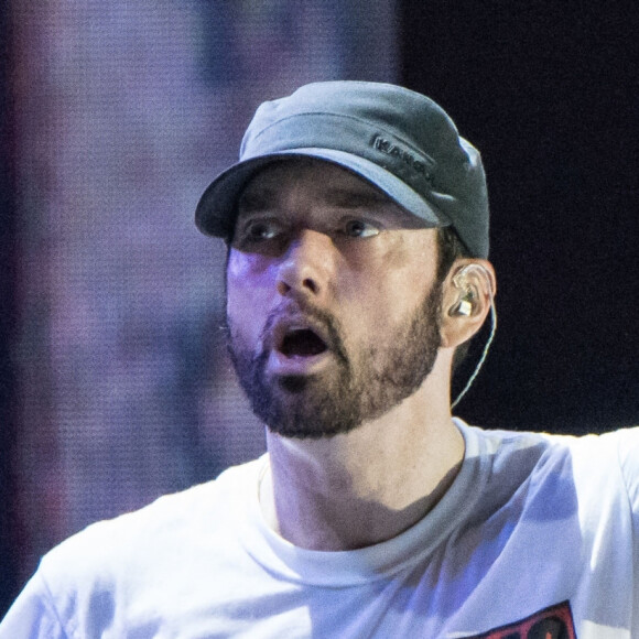 Eminem en concert lors du festival "Bonnaroo Music and Arts" à Manchester, le 17 juin 2018.