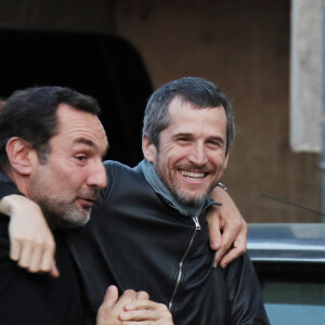 Exclusif - Gilles Lellouche et Guillaume Canet lors de l'avant-première nationale du film "Nous finirons ensemble" (suite des "Petits Mouchoirs") au cinéma le Rex d'Andernos-les-Bains, bassin d'Arcachon, France, le 17 avril 2019. © Patrick Bernard/Bestimage 