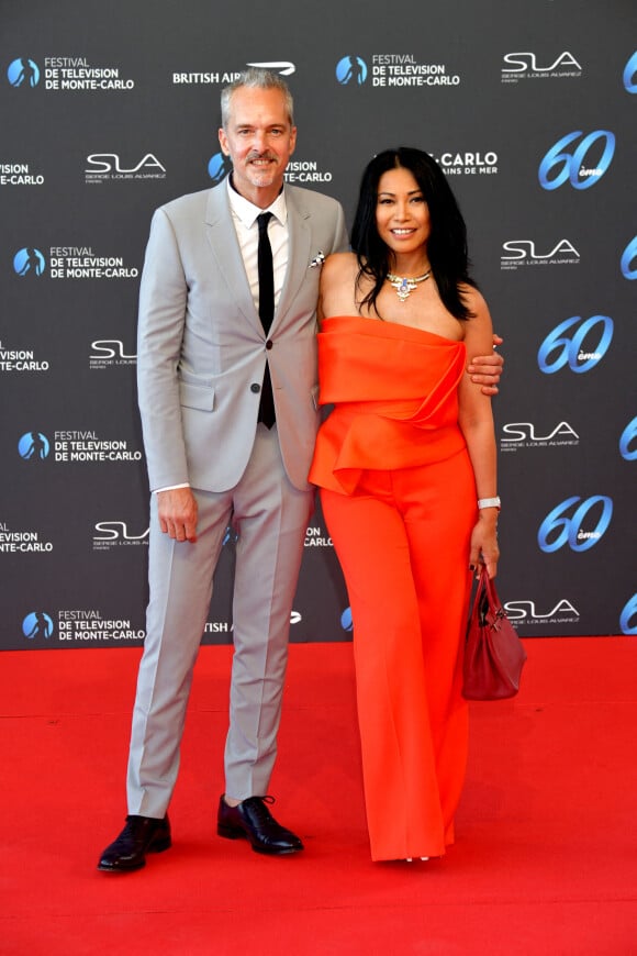 Anggun et son mari Christian Kretschmar lors de la soirée d'ouverture du 60e Festival de Télévision de Monte-Carlo au Grimaldi Forum à Monaco. © Bruno Bébert/Bestimage 